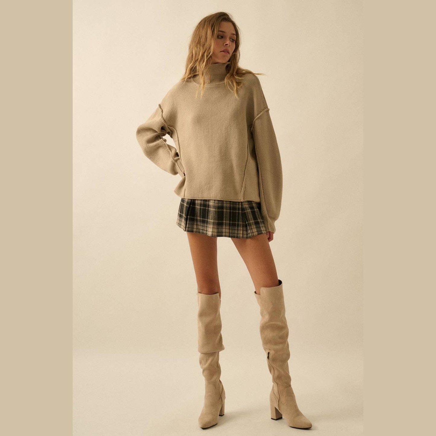 Plaid Flannel Pleated Mini Skort