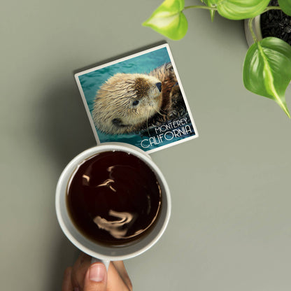 Ceramic Coaster Monterey, California Sea Otter Photograph