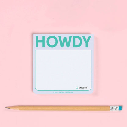 Howdy Sticky Note (Pastel Version)