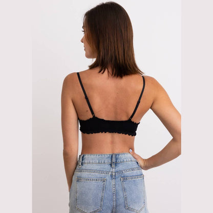 Seamless Lettuce Edge Bow Tie Triangle Bralette