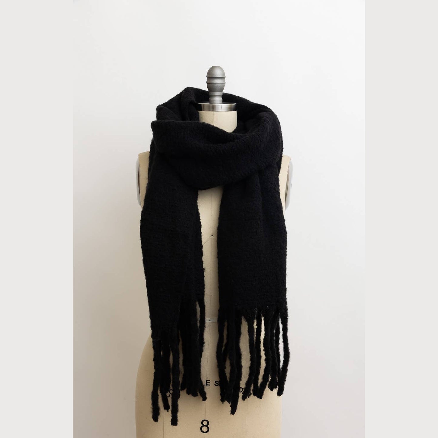 Cozy Knit Scarf with Tassels