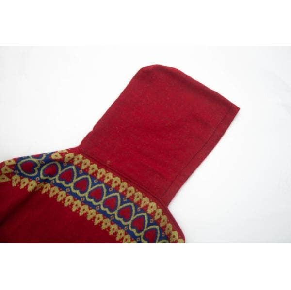 Heart crochet faux wool hooded sweater ruana wrap shawl