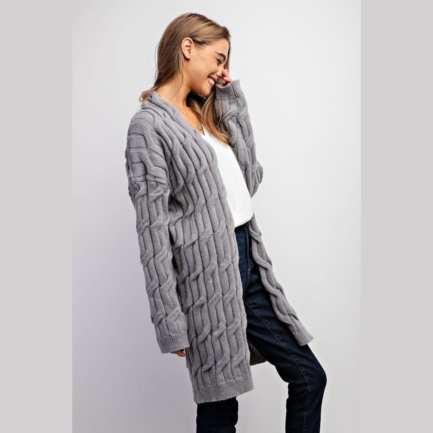 Charlize Chunky Cable Knit Cardigan
