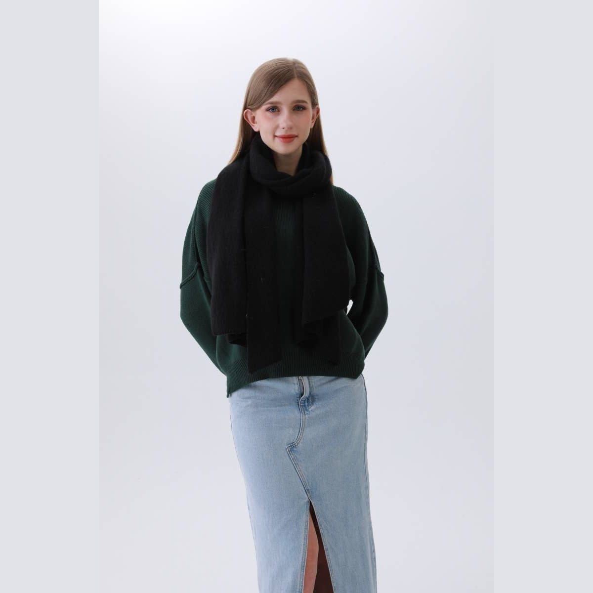 Solid Woven Bias-Cut Scarf - The Feral Market