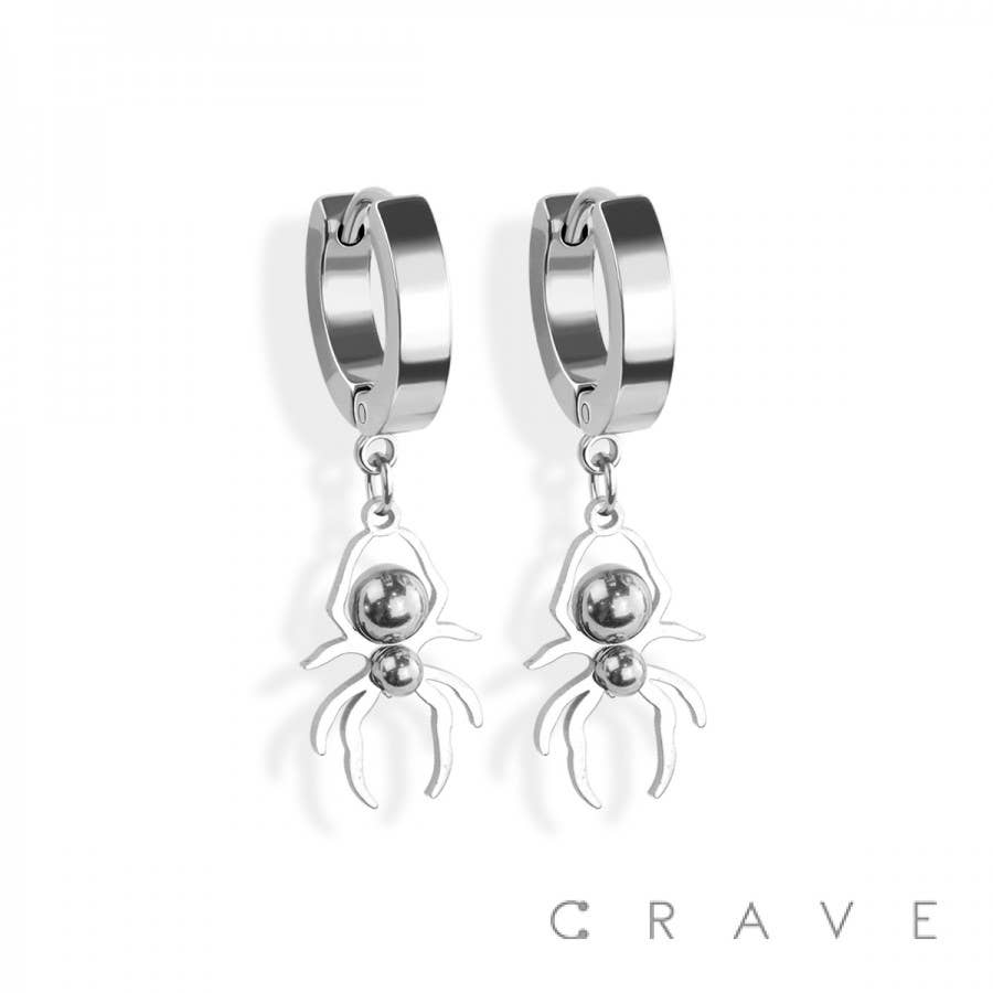 SS EARRINGS WITH SPIDER PENDANT
