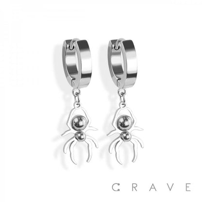 SS EARRINGS WITH SPIDER PENDANT
