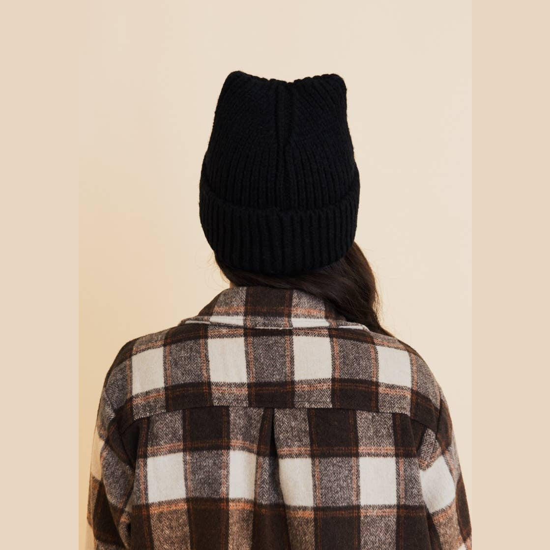 Chill Vibes Soft Ribbed Square Top Beanie