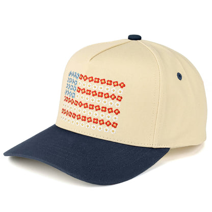 C.C Daisy Flower Pattern USA Flag Trucker Cap
