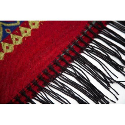 Heart crochet faux wool hooded sweater ruana wrap shawl