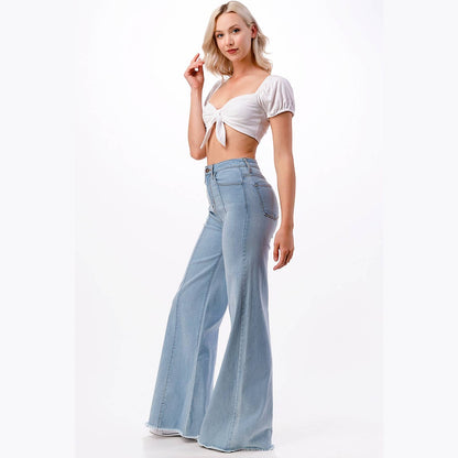 Lunaria Front Seam Wide Leg Denim Jeans