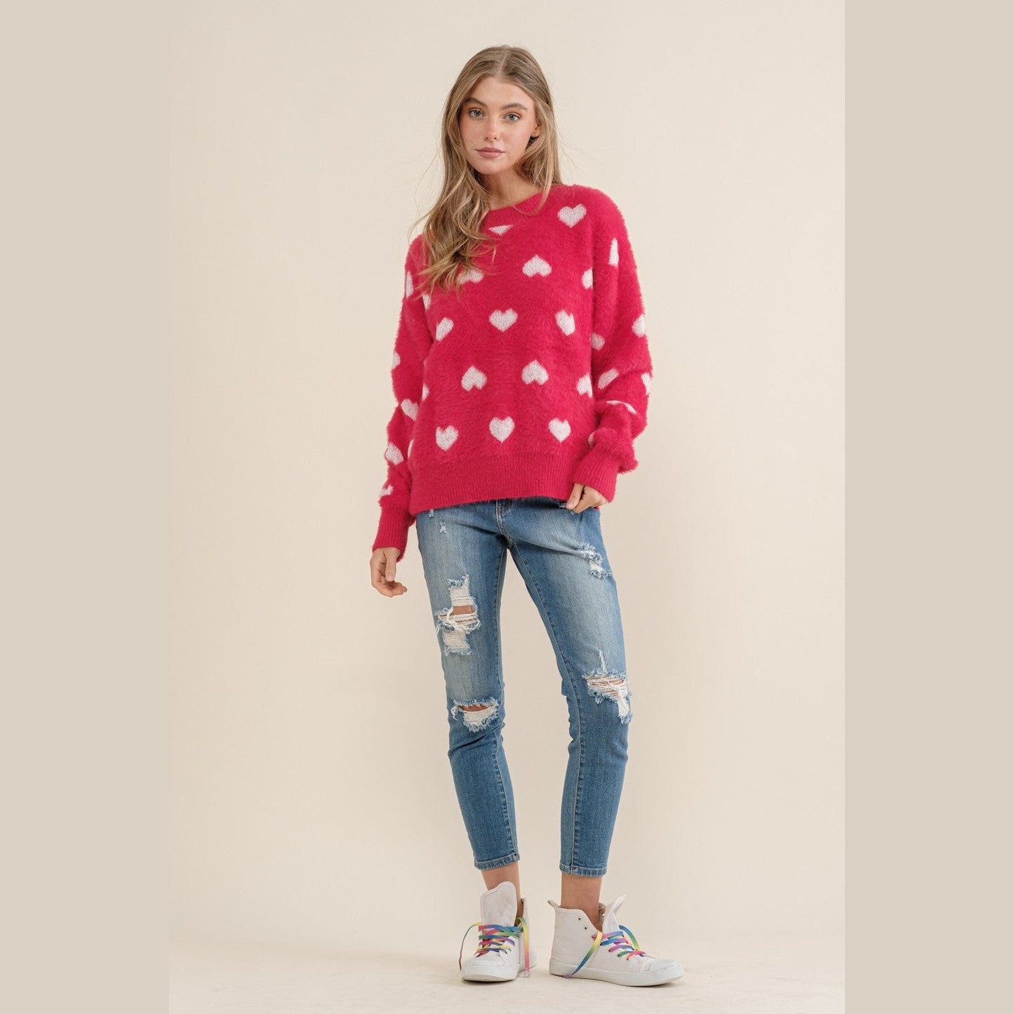 Valerie Furry Hearts Sweater