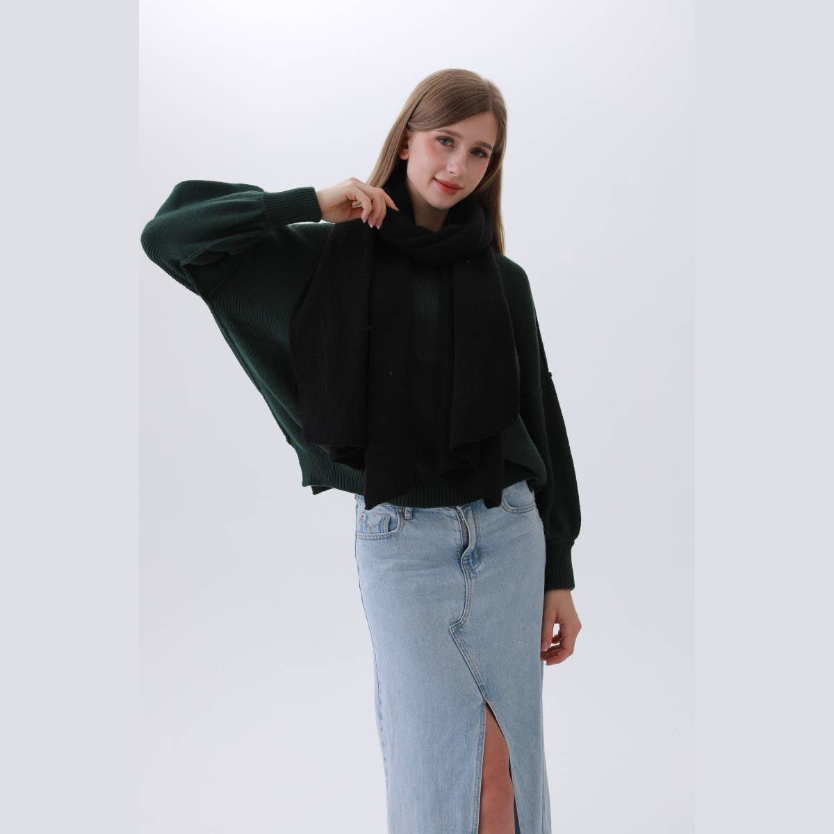 Solid Woven Bias-Cut Scarf - The Feral Market