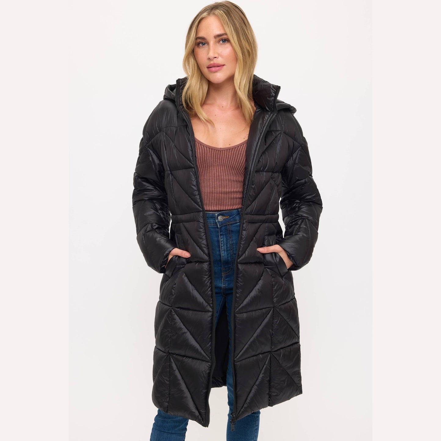 Eclipse Geometric Puffer Coat