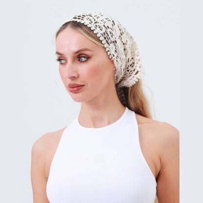 Crochet Bandana Shawl – Soft Cotton Summer Wrap - The Feral Market