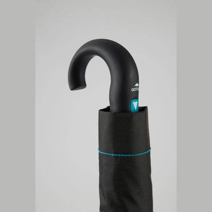 GOTTA Auto Folding Black Umbrella. Crooked handle - The Feral Market