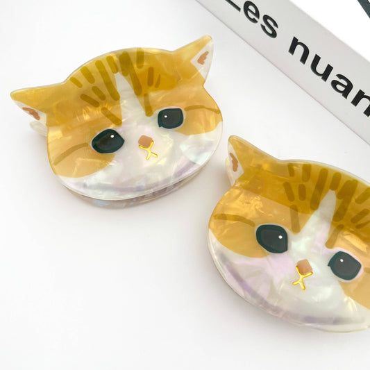 Cute Cat Head Claw Clip, Acetate Animal Hair Clip - The Feral Market