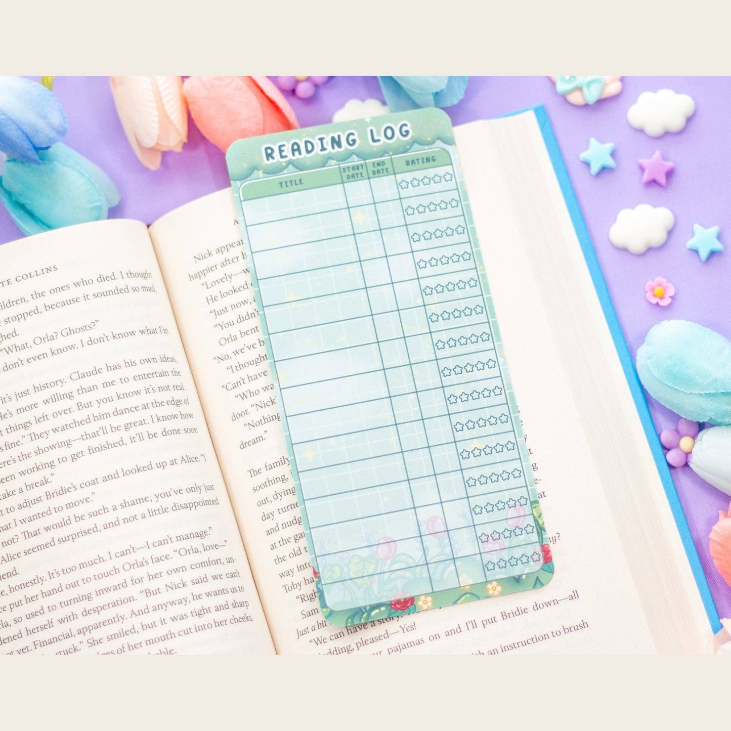Botanical Bliss Reading Log Bookmark