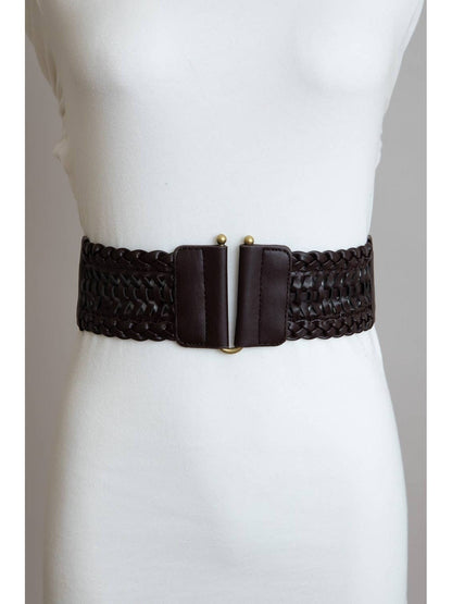 Vegan Leather Braided Waist Belt