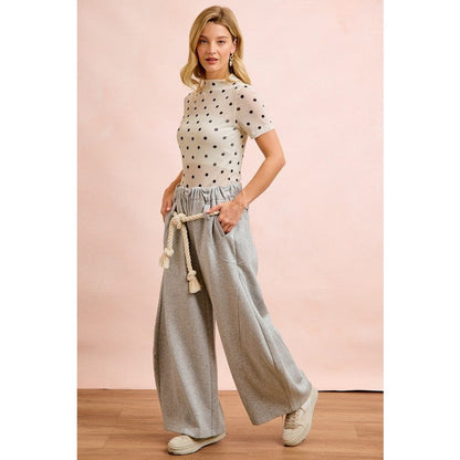 French Terry Gathered Waist Barrel Leg Sweatpants
