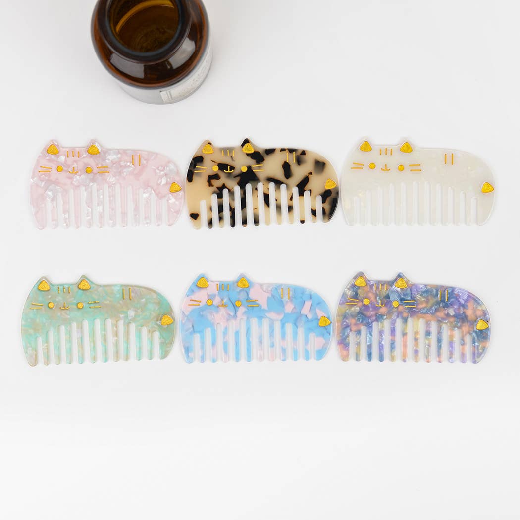 3.77'' Cute Cat Acetate Hair Comb, Eco-Friendly - The Feral Market