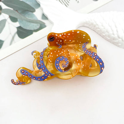 Blue Ring Octopus Hair Claw Clip, Ocean-Inspired Hair Clip - The Feral Market