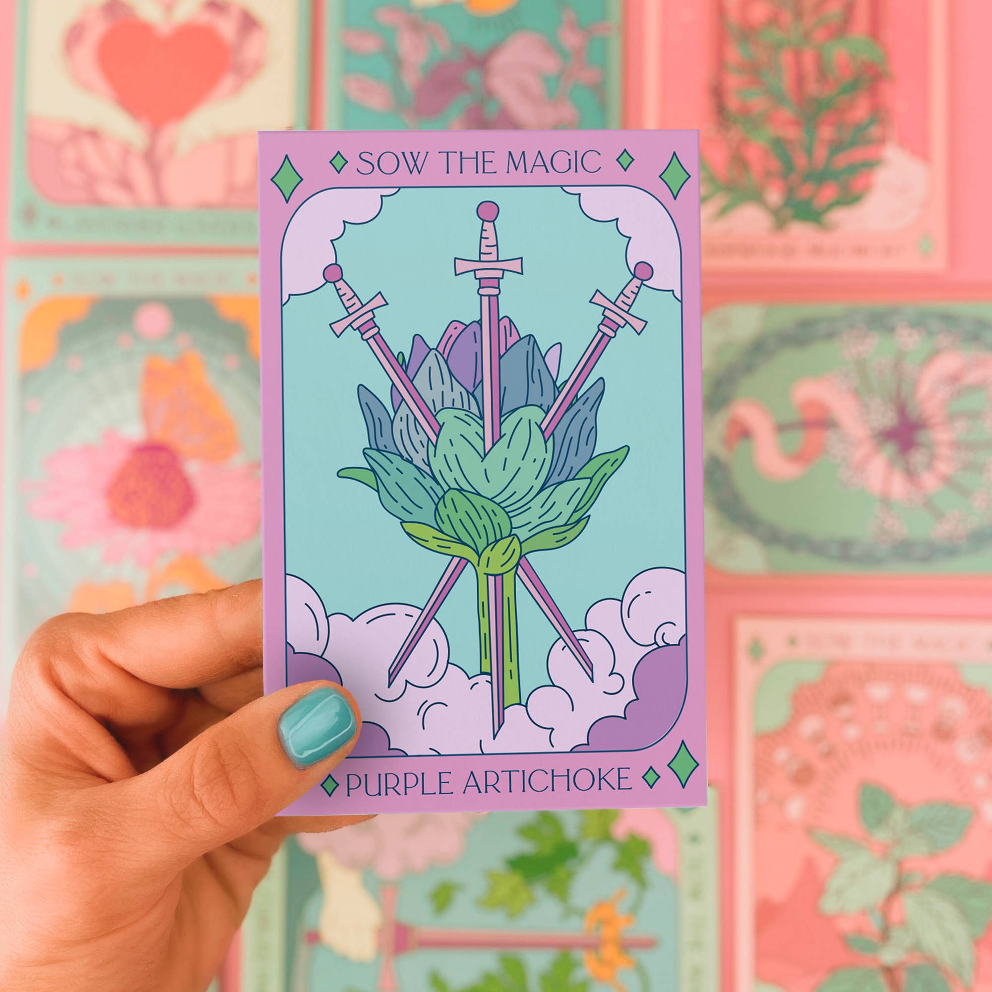 Purple Artichoke Tarot Garden + Gift Seed Packet