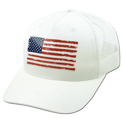 Flag Flat Uv Print Mesh Back American Flag Baseball Cap