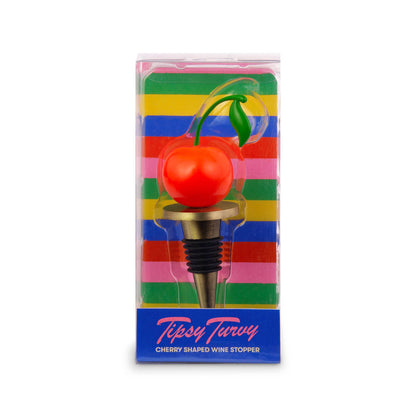 Tipsy Turvy Wine Stopper, Cherry