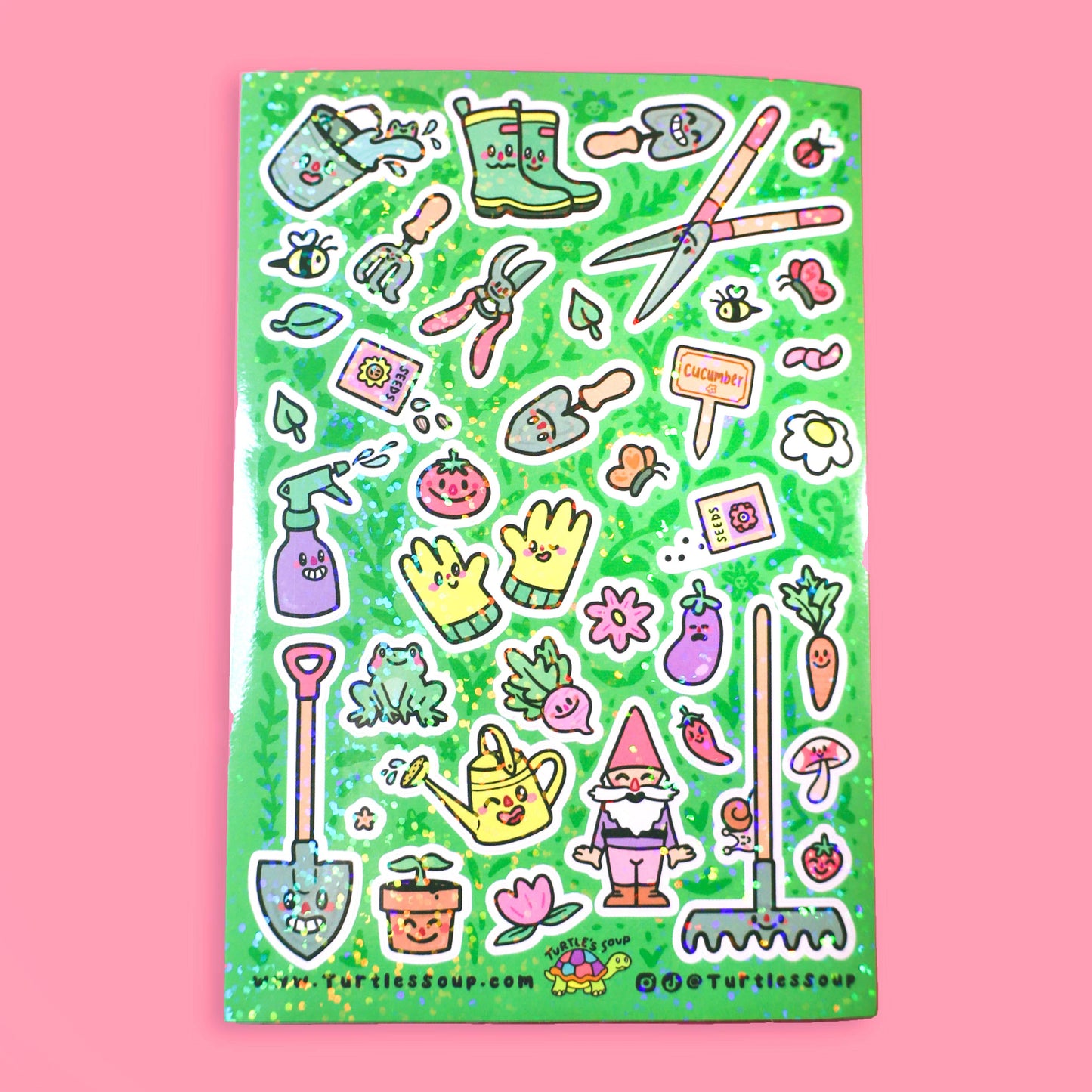 Garden Gear Glitter Vinyl Sticker Sheet