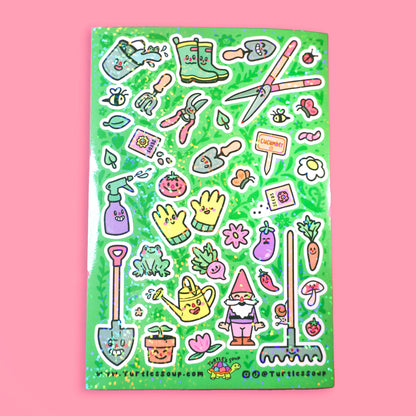 Garden Gear Glitter Vinyl Sticker Sheet