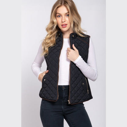 Rib Quilted Padded Vest