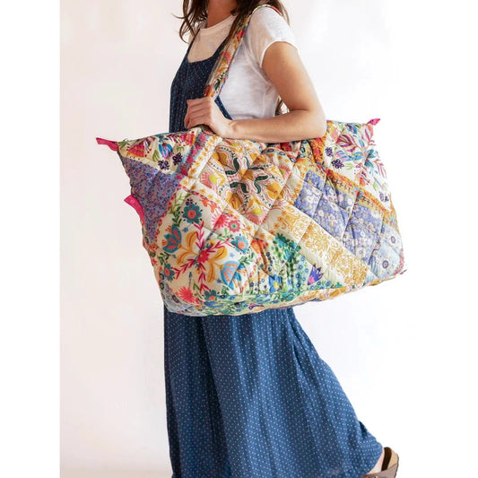Puffy Weekender Bag - Mandala Folk Patchwork