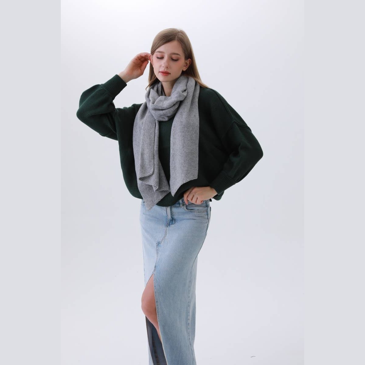 Solid Woven Bias-Cut Scarf - The Feral Market