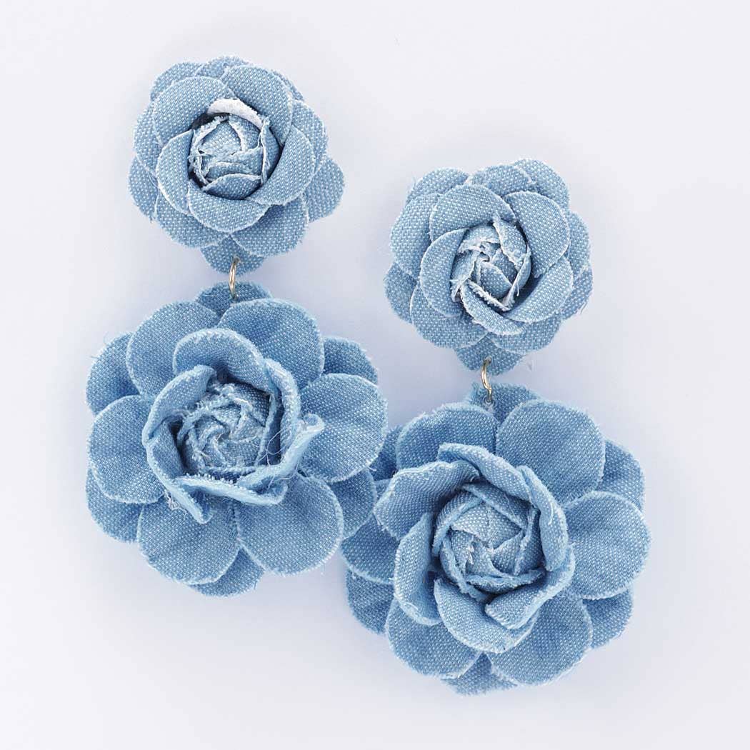 Denim Flower Earring