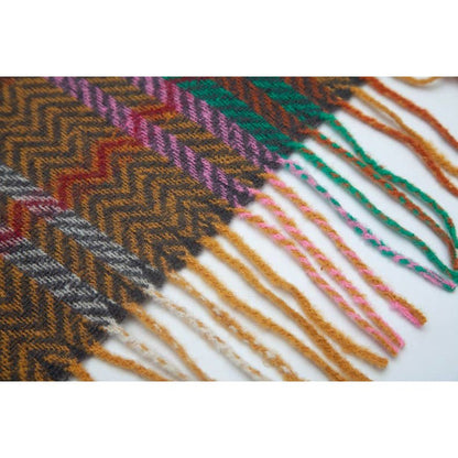 Plaid Ruana Multi-Colored Kimono shawl With Tassel Detail