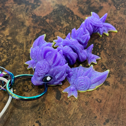 3D Printed Baby Rose Dragon Keychain