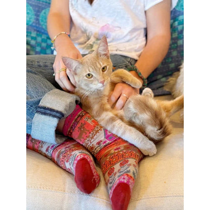 Boxed Boho Sock, Set of 3 - Cat