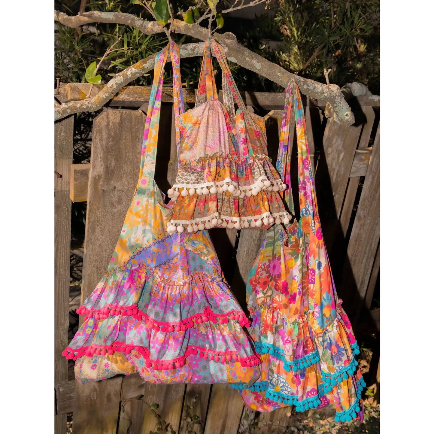 Ruffle Tote Bag - Multi Patchwork