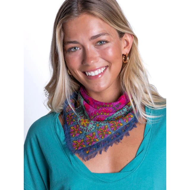 Printed Bandana - Cream Floral - The Feral Market