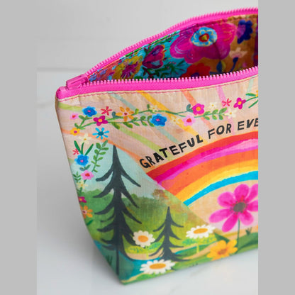 Recycled Zipper Pouch - Grateful