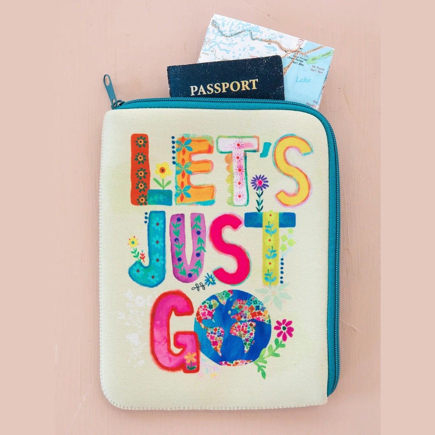 Travel Document Pouch - Let's Just Go