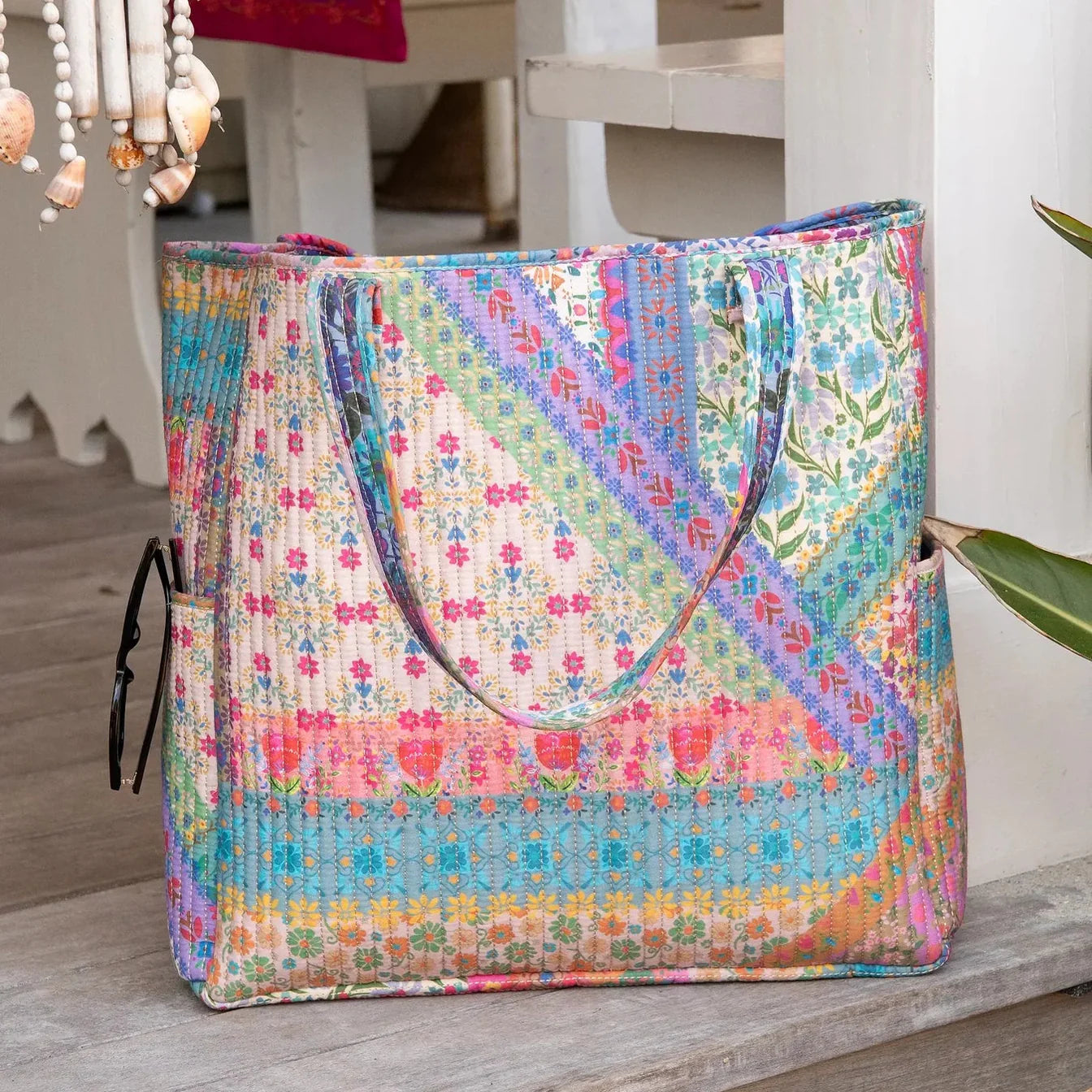 Reversible Quilted Tote Bag
