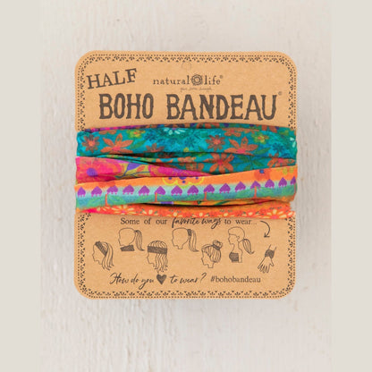 Half Boho Bandeau® Headband - Bright Border