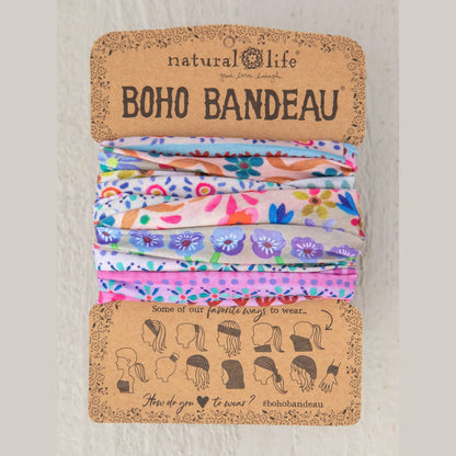 Full Boho Bandeau® Headband - Cream Border