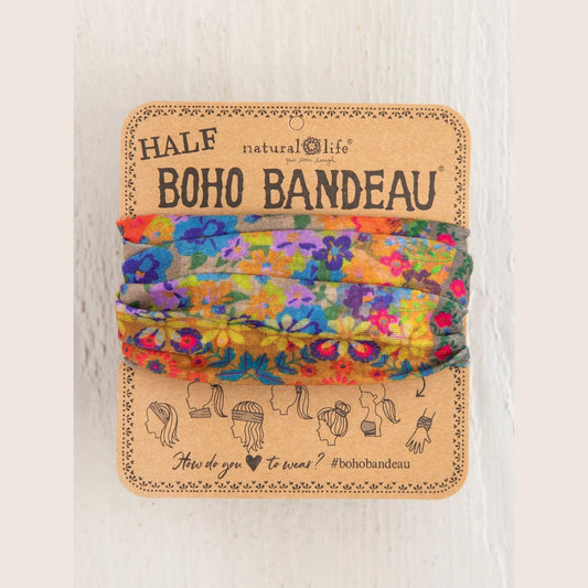 Half Boho Bandeau® Headband - Folk Flower Patchwork