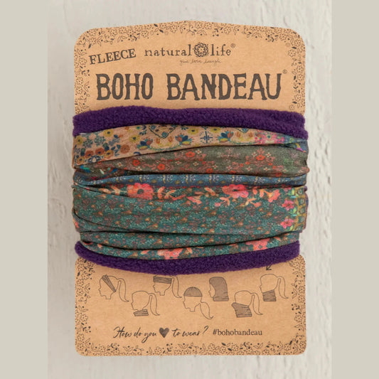 Fleece Boho Bandeau® Headband - Vintage Patchwork