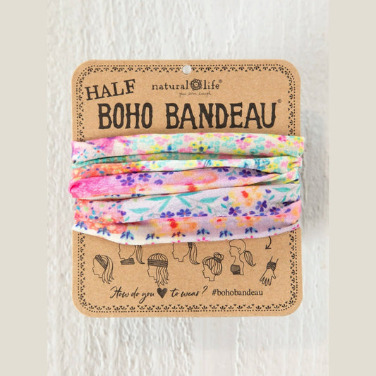 Half Boho Bandeau® Headband - Watercolor Patchwork