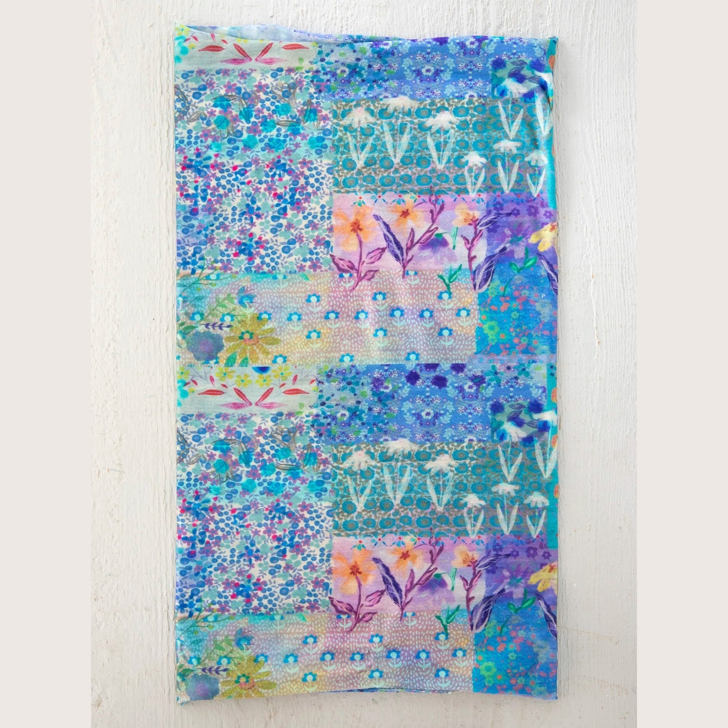 Full Boho Bandeau® Headband - Blue Watercolor Patchwork