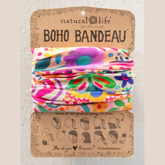Full Boho Bandeau® Headband - Rainbow Doodle