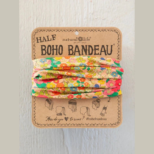 Half Boho Bandeau® Headband - Vintage Garden Peach